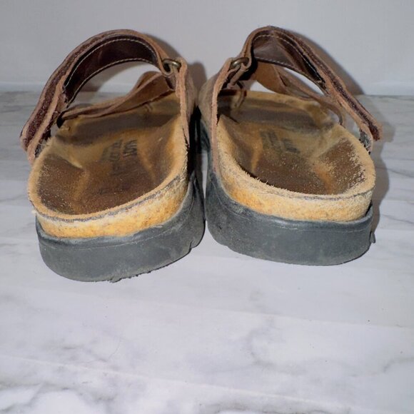 Naot Women's Brown Leather Strappy Toe Loop Slip On Slide Sandals size EUR 35 - Picture 6 of 9